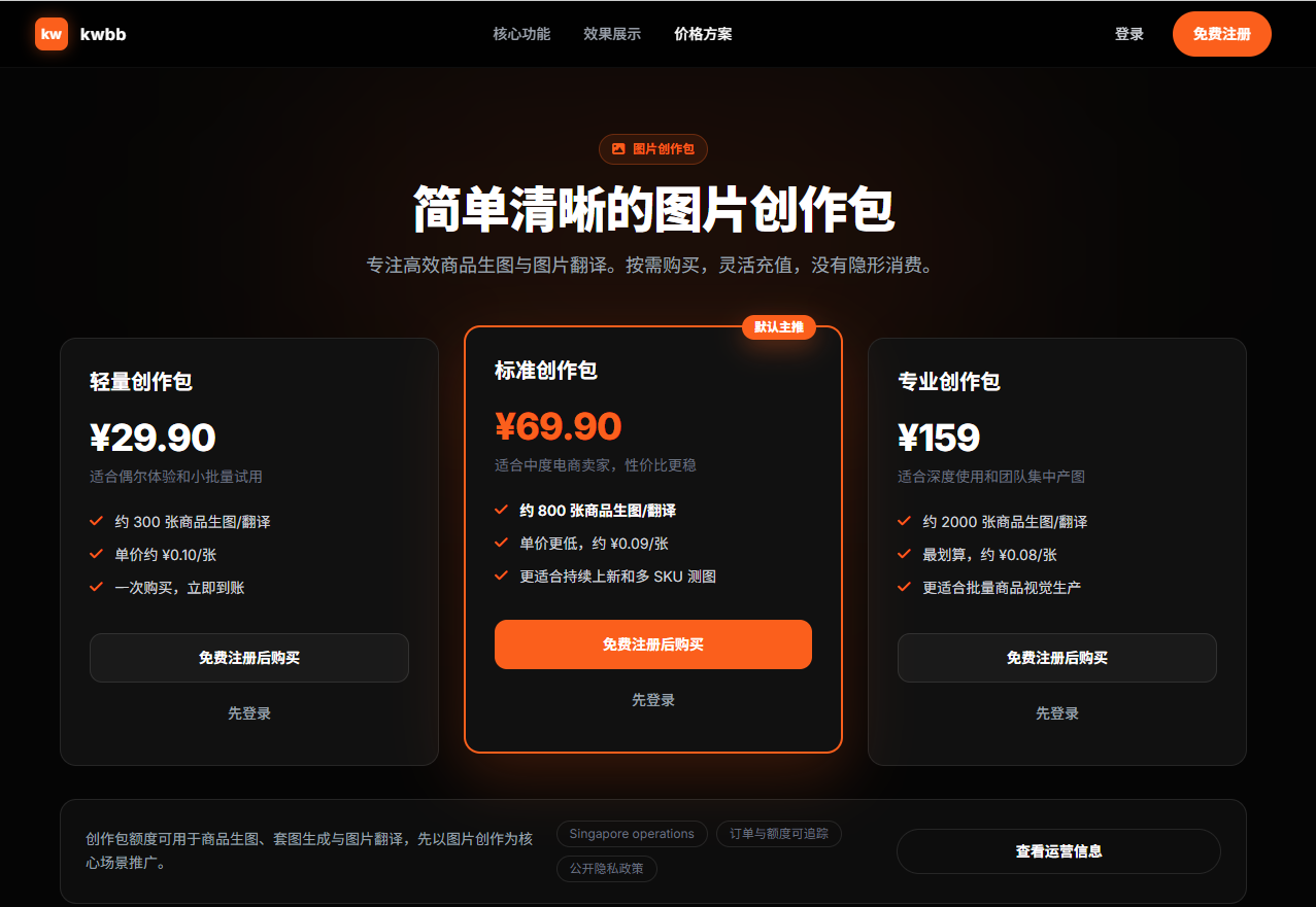 价格方案示例